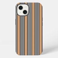 Black and white five stripe pattern with tan