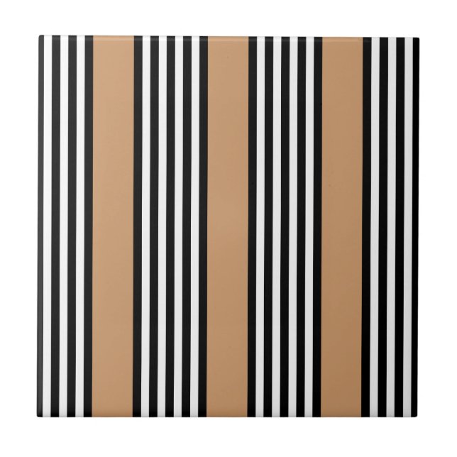 Black and white five stripe pattern with tan tile (Front)