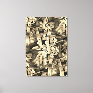 Black and White Flamboyant Geometric Abstract Canvas Print