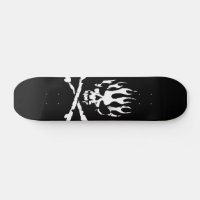 black and white flame skull skate board | Zazzle