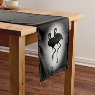 Black and White Flamingo Short Table Runner