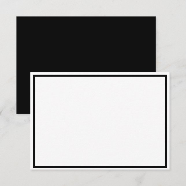 Black and White Flat Note Card (Front/Back)