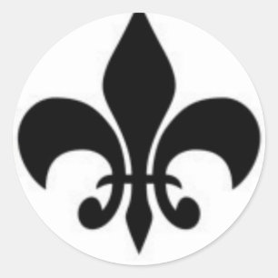 Black And White Fleur De  Lis Classic Round Sticker