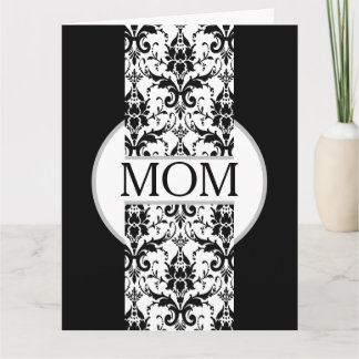 Black and White Fleur de lis Mother's Day  Card