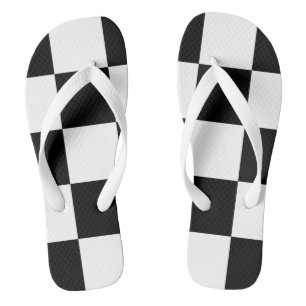 Black and white flip flops