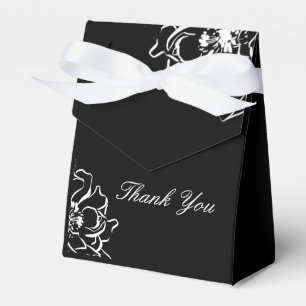 Black and White Floral 50th Birthday Favor Box