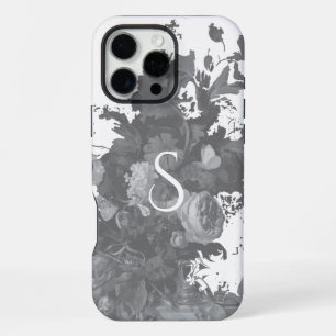 Black and White Floral Artistic Personalized Gift iPhone 16 Pro Max Case