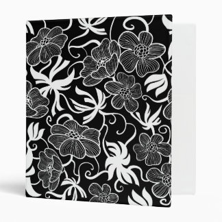 Black and White Floral Binder