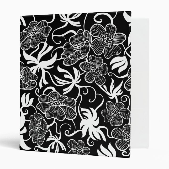 Black and White Floral Binder (Front/Inside)