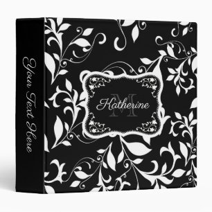 Black and White Floral Binder
