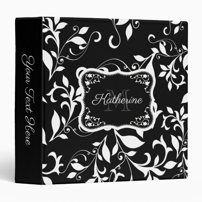 Black and White Floral Binder (Front/Spine)