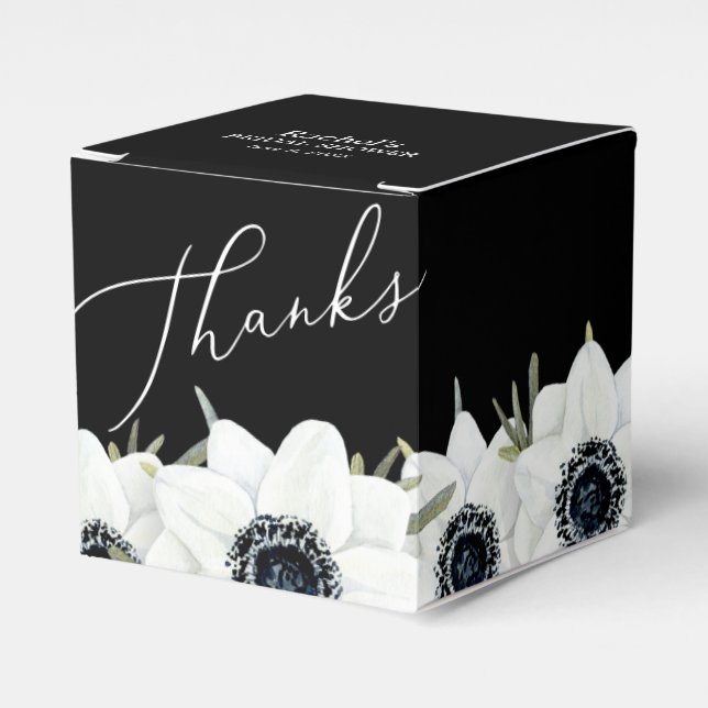 Black and White Floral Bridal Shower Favor Box (Front Side)