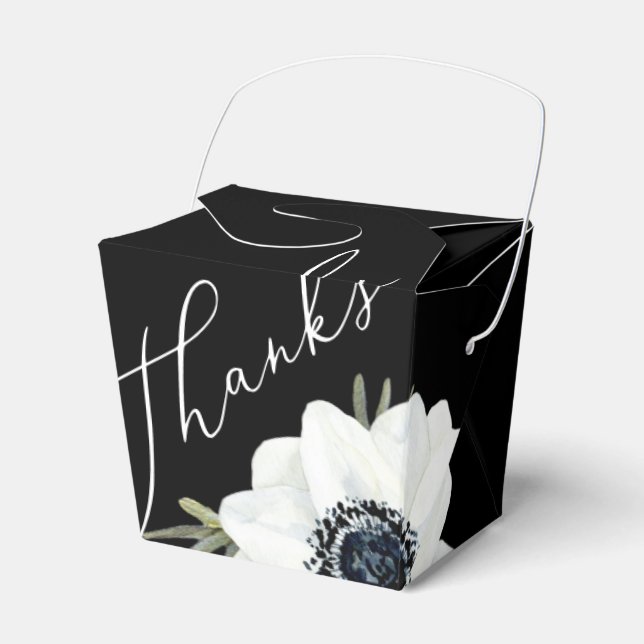 Black and White Floral Bridal Shower Favor Box (Front Side)