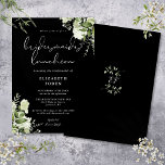 Black And White Floral Bridesmaids Luncheon Invitation<br><div class="desc">This elegant black and white botanical greenery leaves bridesmaid's luncheon invitation can be personalized with your information in chic typography with your monogram initials on the reverse. Designed by Thisisnotme©</div>