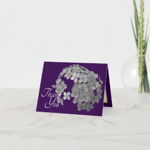 Black and White Floral Cluster Bouquet Thank You Card