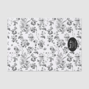 Black and White Floral Custom Busines Tissue Paper