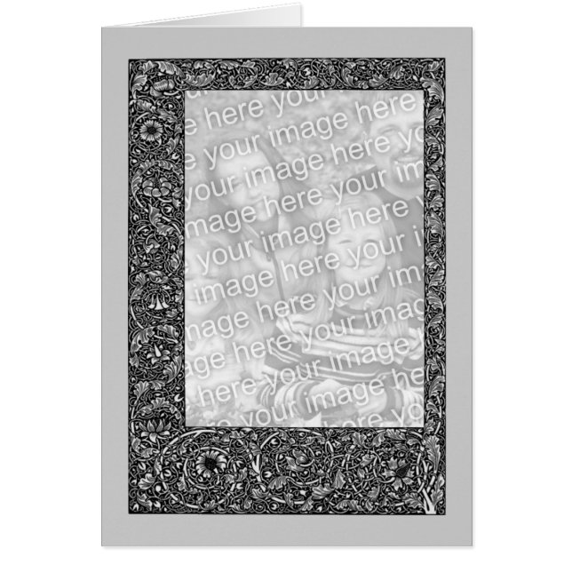 Black And White Floral Design Photo Card (Front)