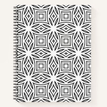 Black and white floral geometric pattern
