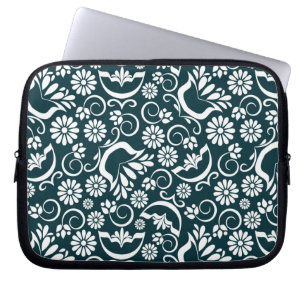 black and white floral Laptop Sleeve