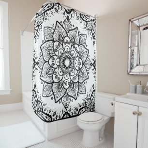 Black and white floral mandala