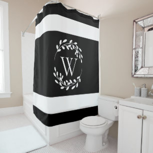 Black and White Floral Monogram