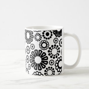 Black and white floral Mug