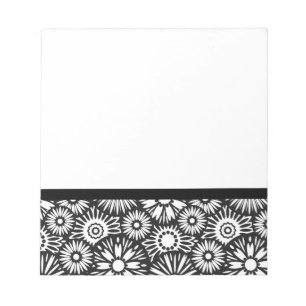 Black and white floral Notebook Notepad