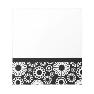 Black and white floral Notebook Notepad