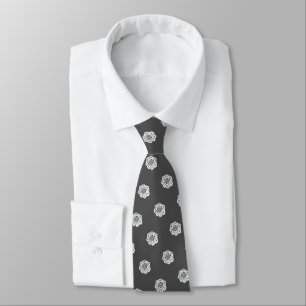 Black and White Floral on Any Colour Tie