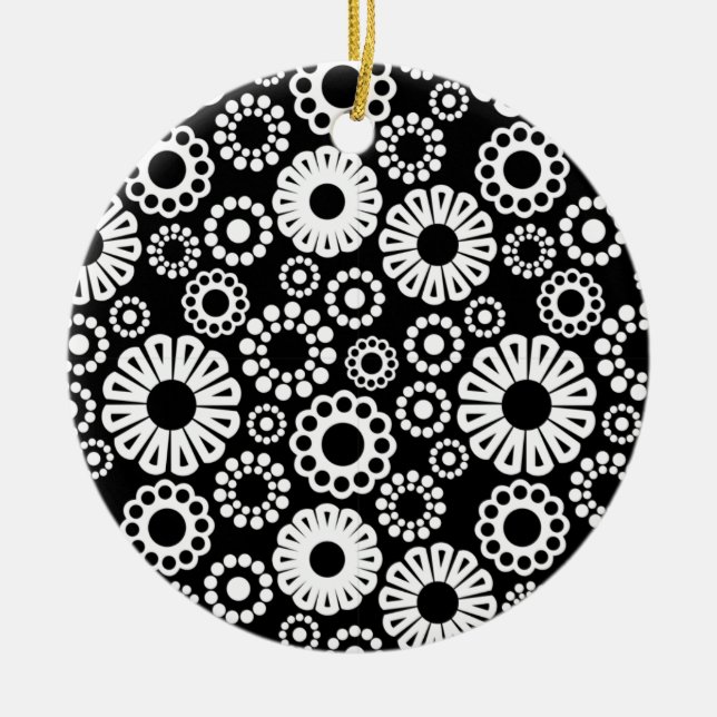 Black and white floral Ornament (Front)