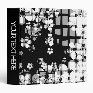 Black and white floral pattern and modern design binder