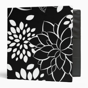 Black and White Floral Pattern Binder