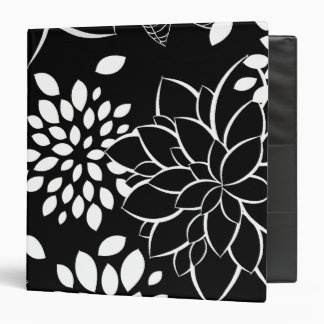 Black and White Floral Pattern Binder
