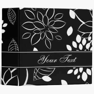 Black and White Floral Pattern Binder