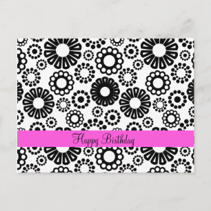 Black and white floral Postcard