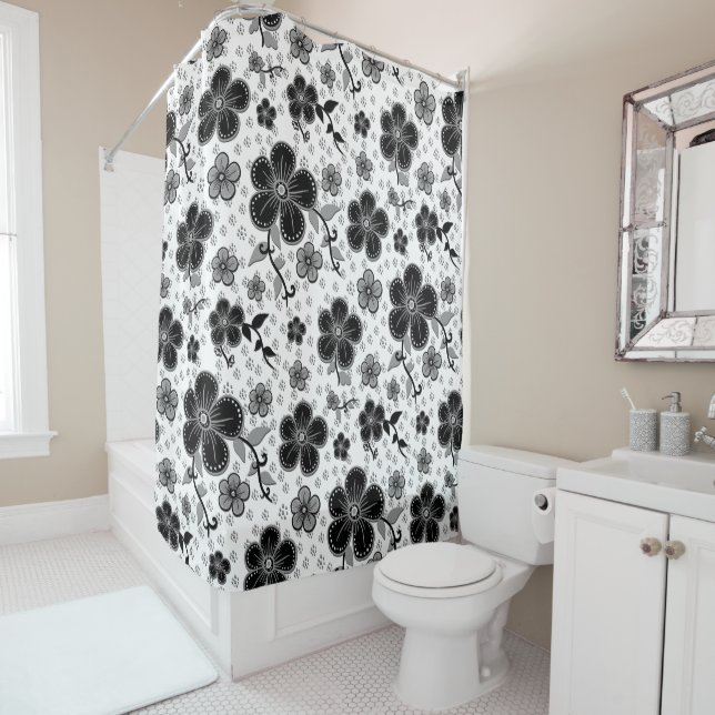 Black and White Floral Print (In Situ)