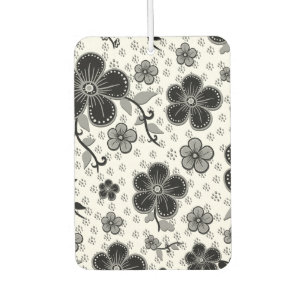 Black and White Floral Print Air Freshener