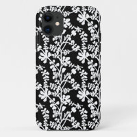 Black And White Floral Repeating Pattern