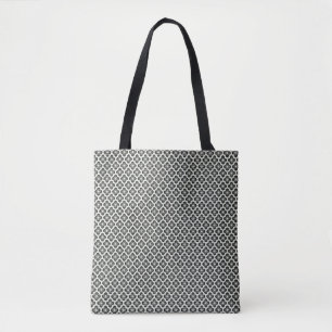 Black and White Floral Seamless Pattern Tote Bag