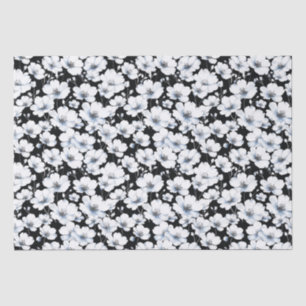 Black and white floral small business Packaging Tissue Paper