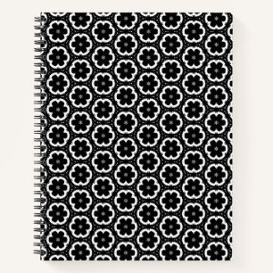 Black and White Floral Spiral Notebook