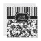 Black and White Floral Stripe 30th Birthday Invite