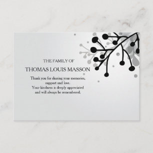 Black and White Floral Sympathy Thank You Card