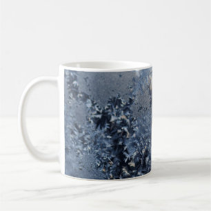 Black and white floral textile coffee mug