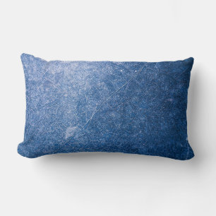 Black and white floral textile lumbar pillow