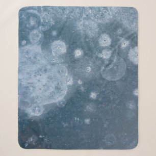 Black and white floral textile sherpa blanket