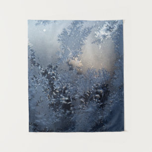 Black and white floral textile tapestry