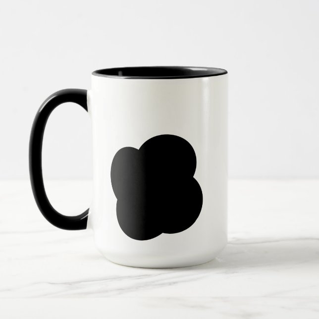 Black and White Floral Two-Tone Mug (Left)