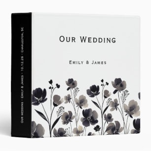 Black and White Floral Wedding Binder