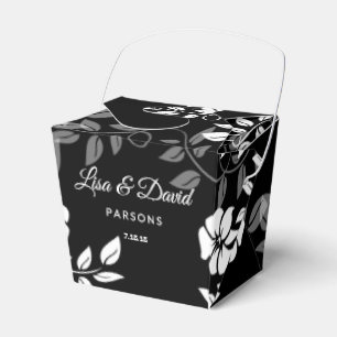 Black and White Floral Wedding Favour Box